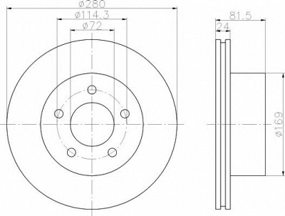 HELLA PAGID 8dd355108591 -  Тормозной диск